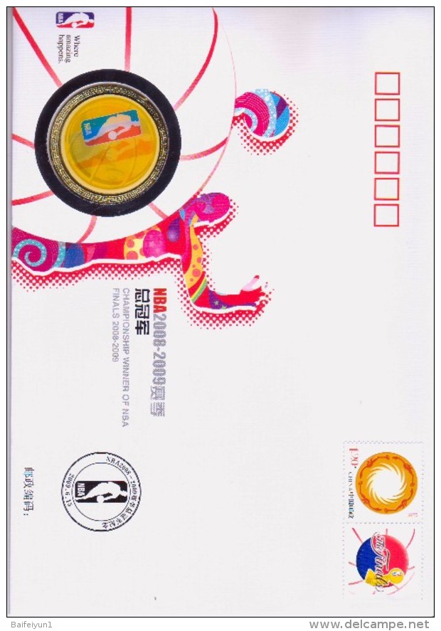 2009 China PFTN.TY-34 Championship Winner Of NBA Finals And  Conference Finals Of  2008-2009 -Commemorative Covers - Enveloppes