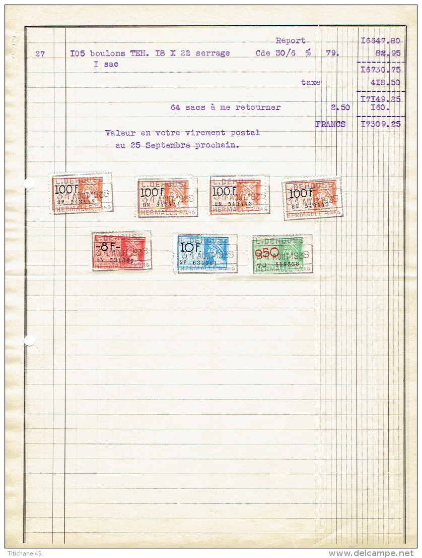 Facture De 1938 HERMALLE-SOUS-ARGENTEAU - L. DEHOUSSE - Boulonnerie Et Mécanique - Sonstige & Ohne Zuordnung