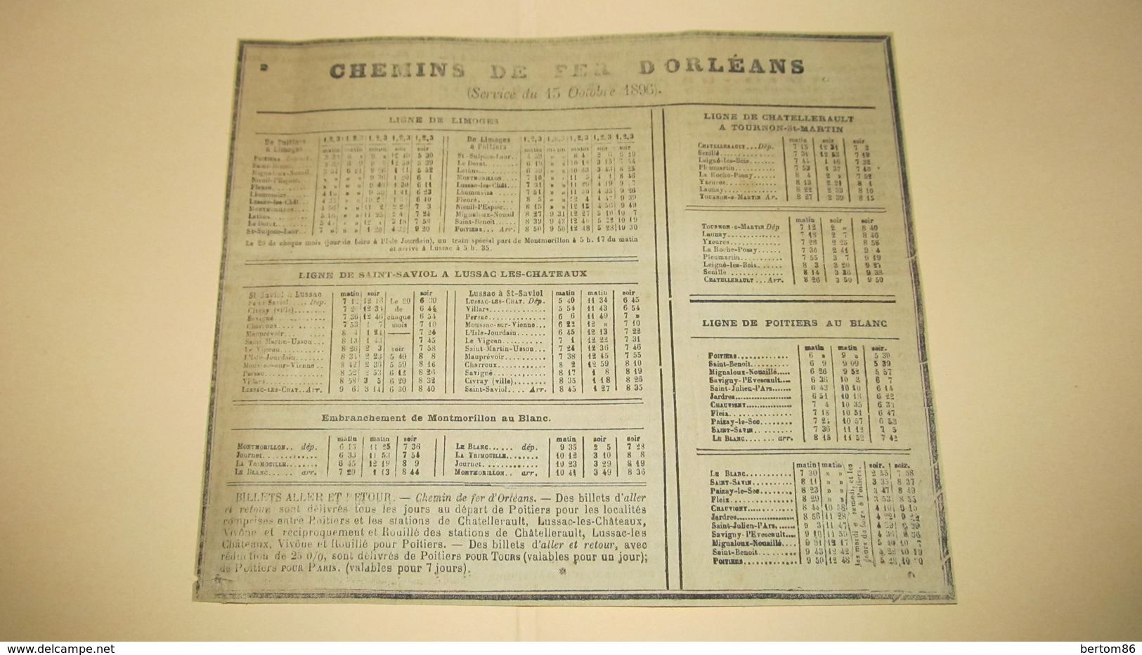 CHEMINS DE FER D'ORLEANS -  ANNEE 1897 - Europe