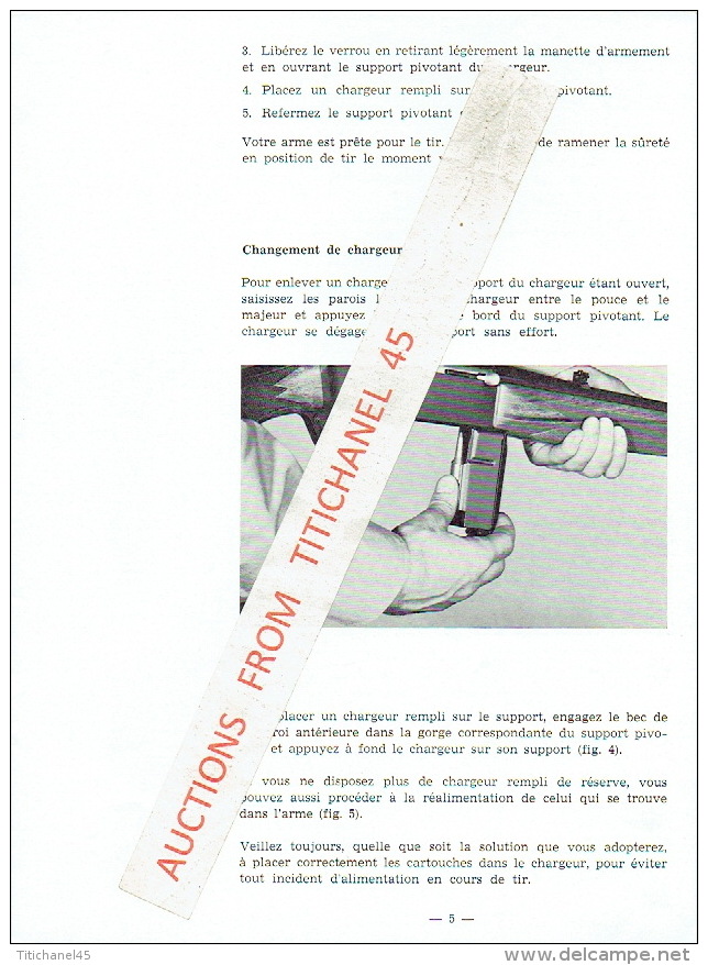 Brochure FABRIQUE NATIONALE D'ARMES DE GUERRE HERSTAL -  Carabine De Chasse Automatique BROWNING "B.A.R." - Reclame