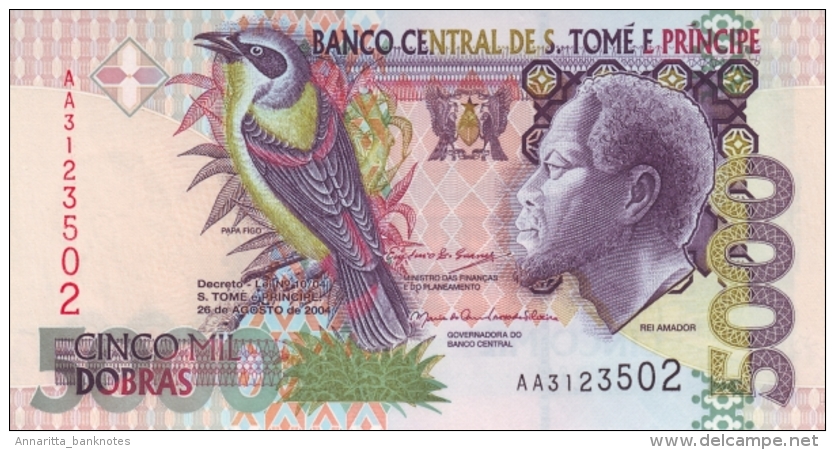 SAO TOME AND PRINCIPE 5000 DOBRAS 2004 P-65c UNC  [ST303c] - Sao Tomé Et Principe