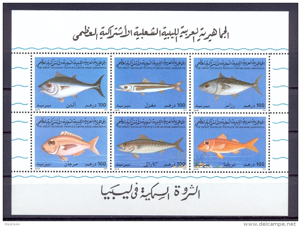 Libya/Libye 1992 - Minisheet - Fish From Libya - Libyen