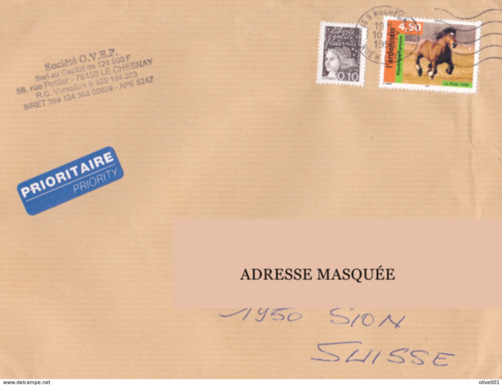 Lettre Prioritaire Voyagée De Paris Rochechouardnpour La Suisse Le 10/12/1998 Tp Type Marianne Du 14 Juillet, Série "Nat - Covers & Documents