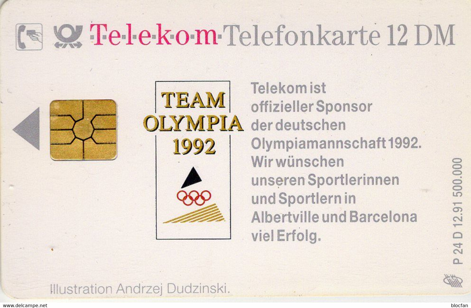 Olympia 1992 TK P 24 D/91 O 7€ TC Gymnastik Team TELECOM Deutschland Sommer-Olympiade In Barcelona Tele-card Bf Germany - P & PD-Series: Schalterkarten Der Dt. Telekom