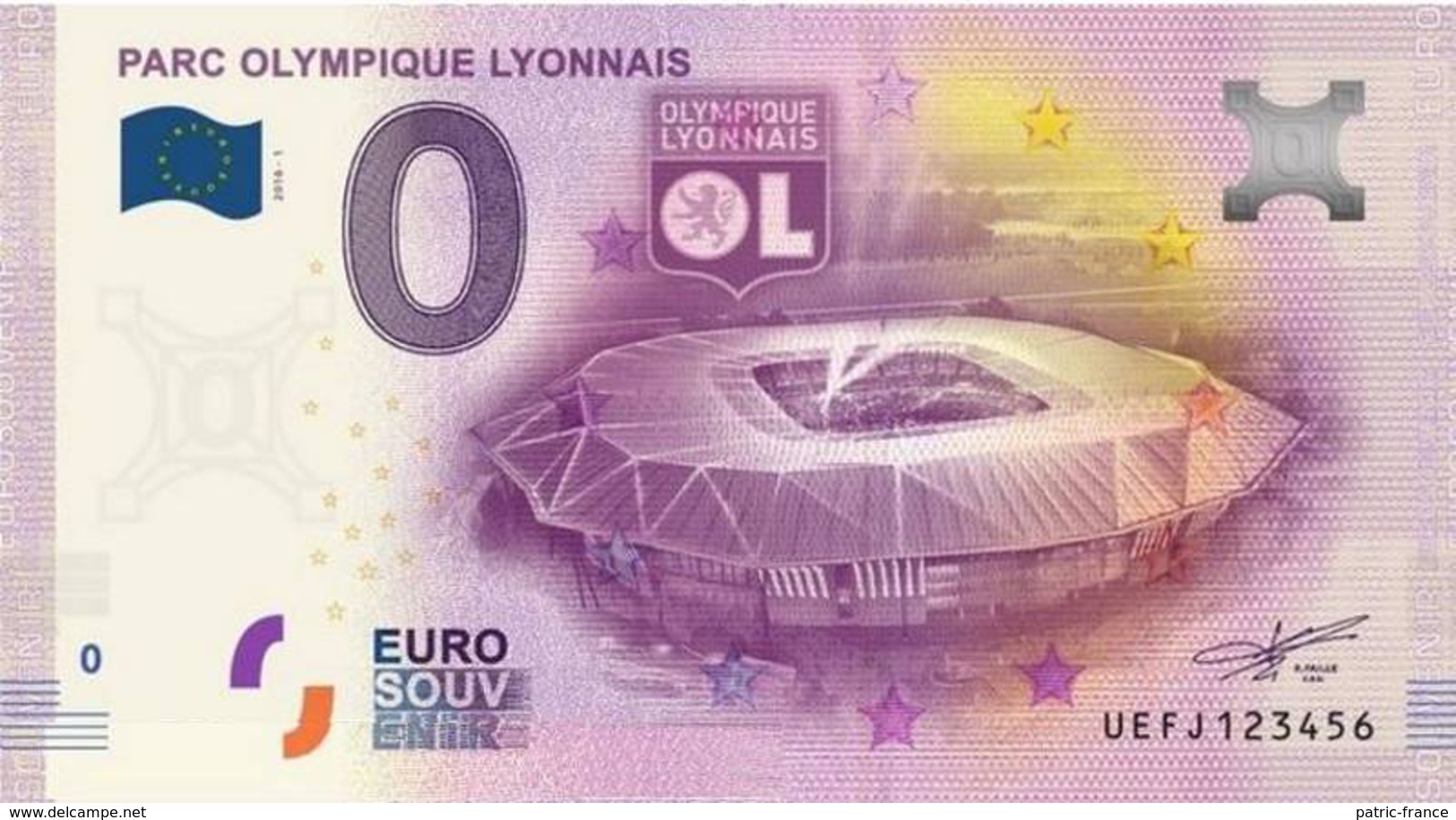 France - Billet Touristique 0 Euro 2016 - Football Parc Olympique Lyonnais - Other & Unclassified