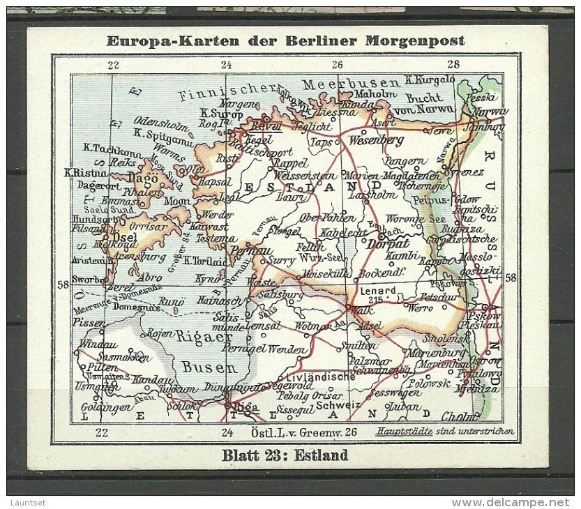 ESTLAND Karte Berliner Morgenpost - Ohne Zuordnung