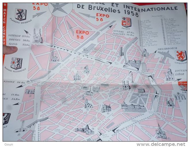 CB6 Brochure Expo 58 Bruxelles Pavillon Belgique - Belle Pub Briquets Silver Match Atomium + Plan Belgique Touristique - Non Classés