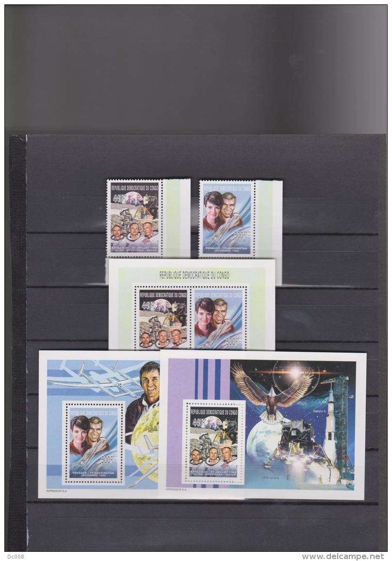 Congo Kinshasa COB 2177/78+BL280/81+BL282 Pioniers Lucht En Ruimtevaart-Pionniers Aviation Espace 2003 MNH - Mint/hinged