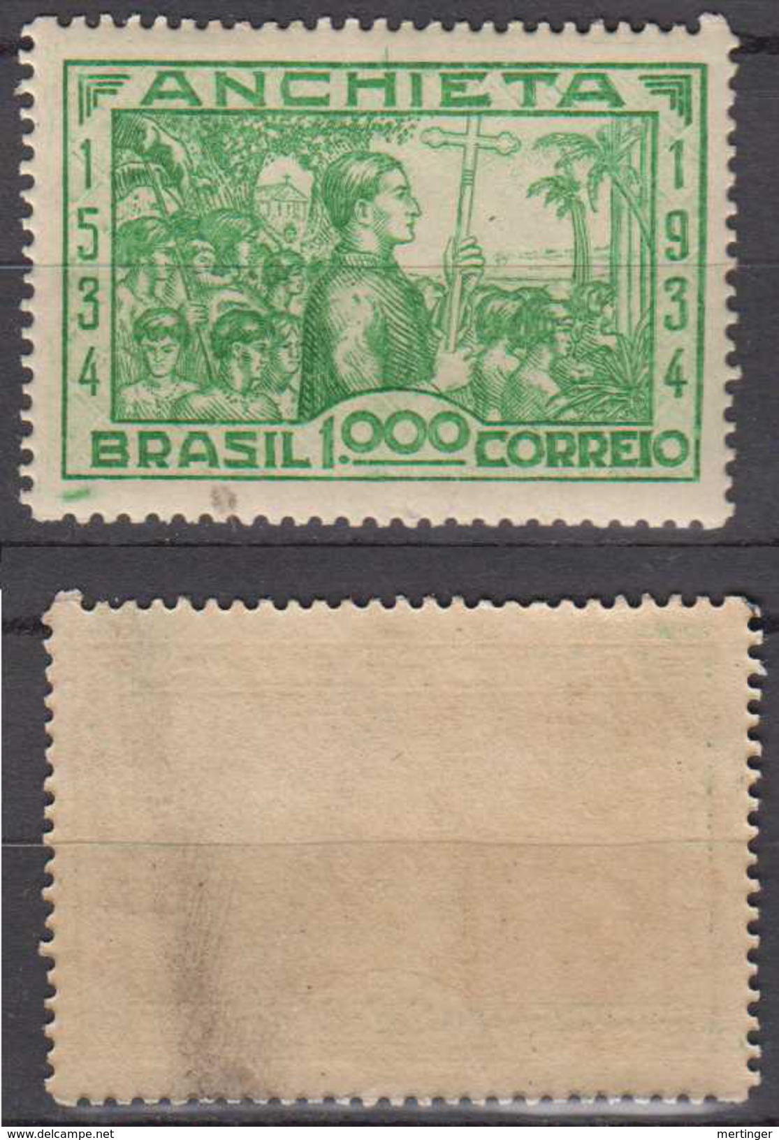Brazil Brasil Mi# 418 ** MNH 1000R ANCHIETA 1934 - Nuevos