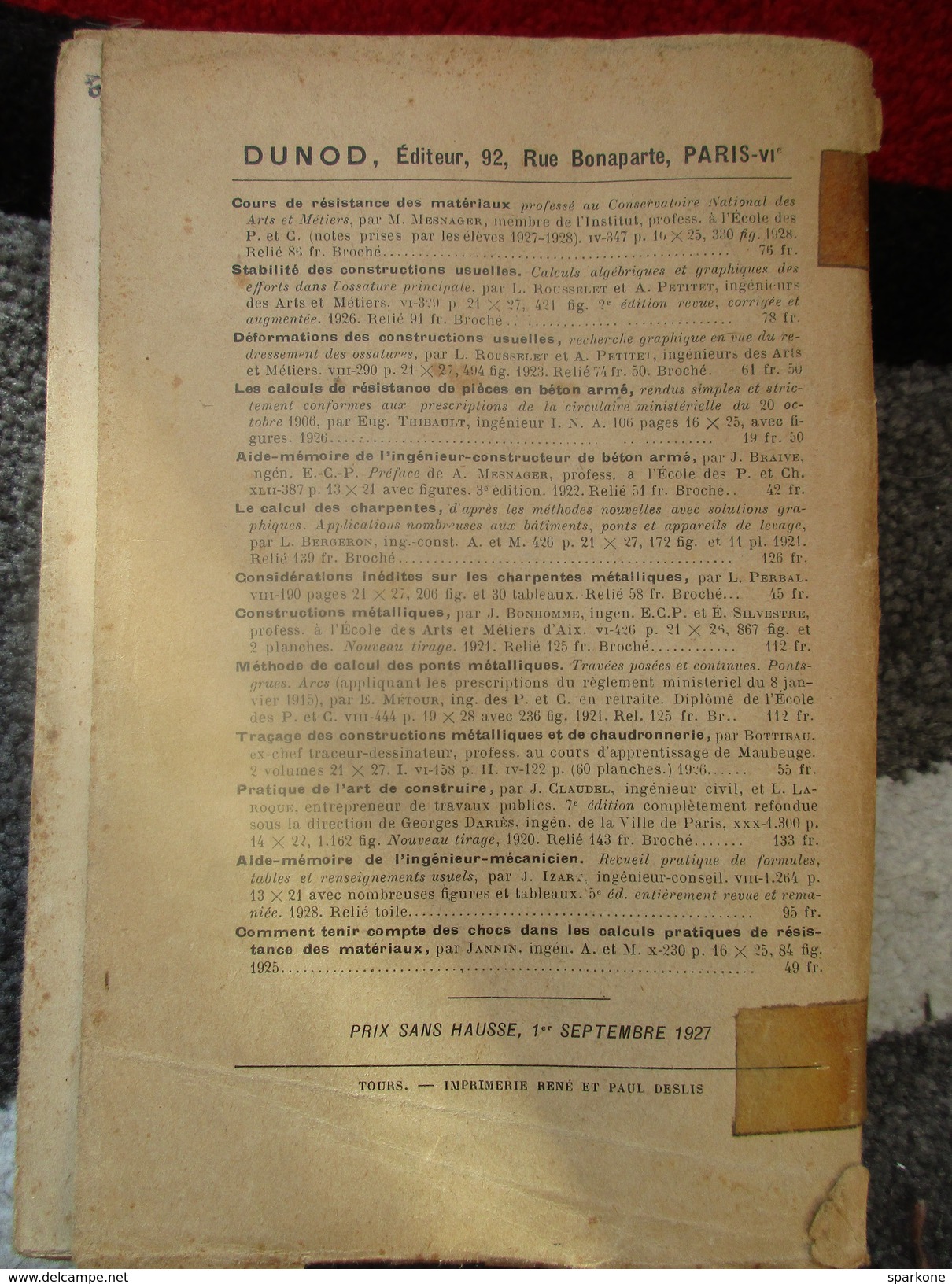 Résistance Des Matériaux "Tome 2"  (Ernest Aragon) éditions Dunod De 1929 - Autres & Non Classés