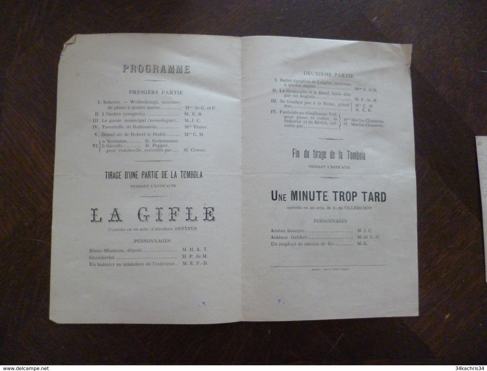 Programme Illustré D'un Dessin Concert De Charité Patronage Catholique 8/02/1889 Grenoble Rue Haxo - Programma's