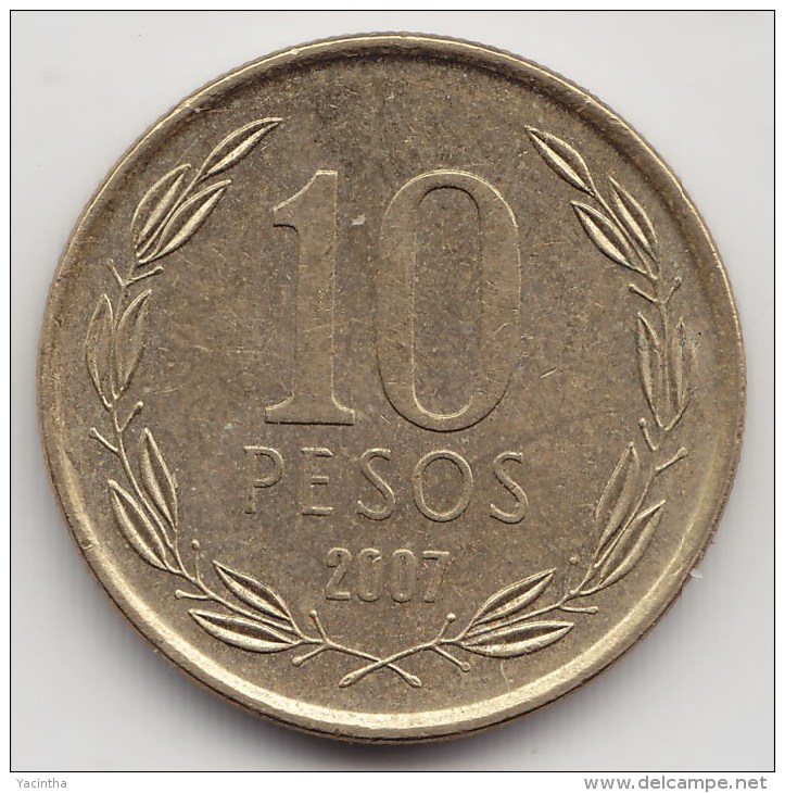 @Y@     Chili   10 Pesos     2007      (3446) - Chile