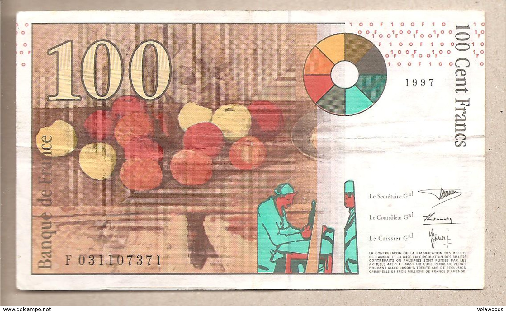 Francia - Banconota Circolata Da 100 Franchi - 1997 - 100 F 1997-1998 ''Cézanne''
