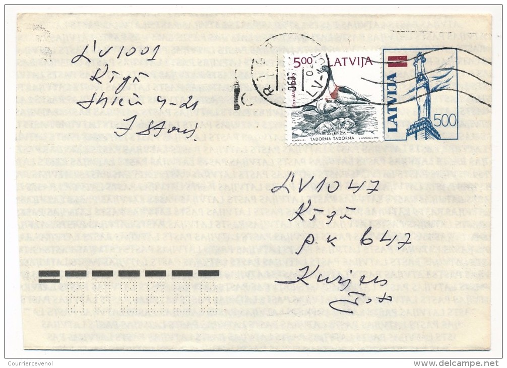 LETTONIE - 8 Lettres Diverses (dont Entiers) Avec Affranchissements Complémentaires Ou Mixtes - 1992 - Lettonie