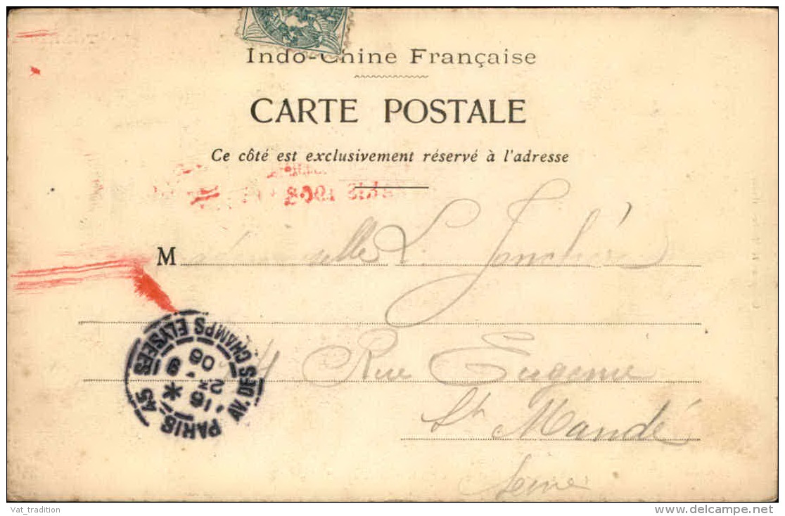 EXPOSITION - Carte Postale Du Tonkin Avec Griffe De L ' Exposition Coloniale De Paris En 1906 - A Voir - L 5158 - Exhibitions