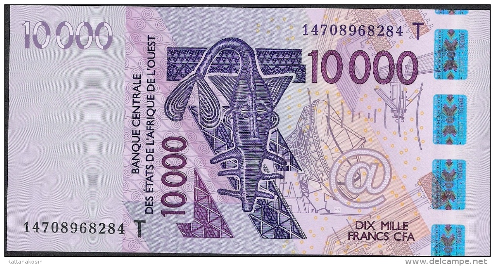 W.A.S. TOGO   LETTER T  P818Tl 10.000FRANCS 2003 DATED  (20)14 2014 UNC. - Togo