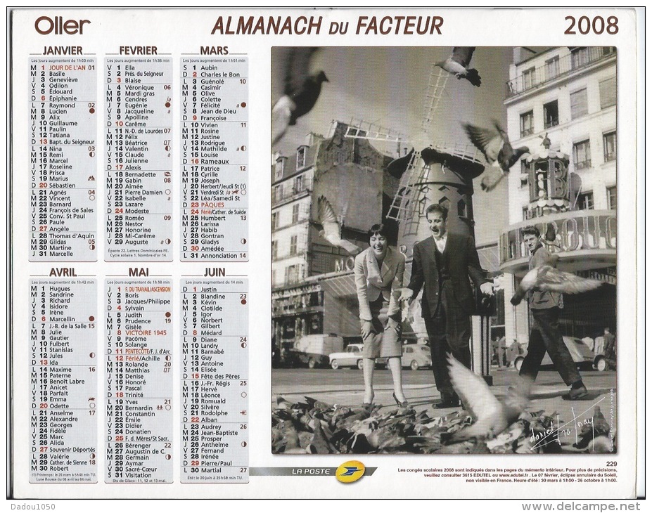 Almanach Du Facteur 2008  Robert Doisneau Et Daniel Frasnay - Grand Format : 2001-...