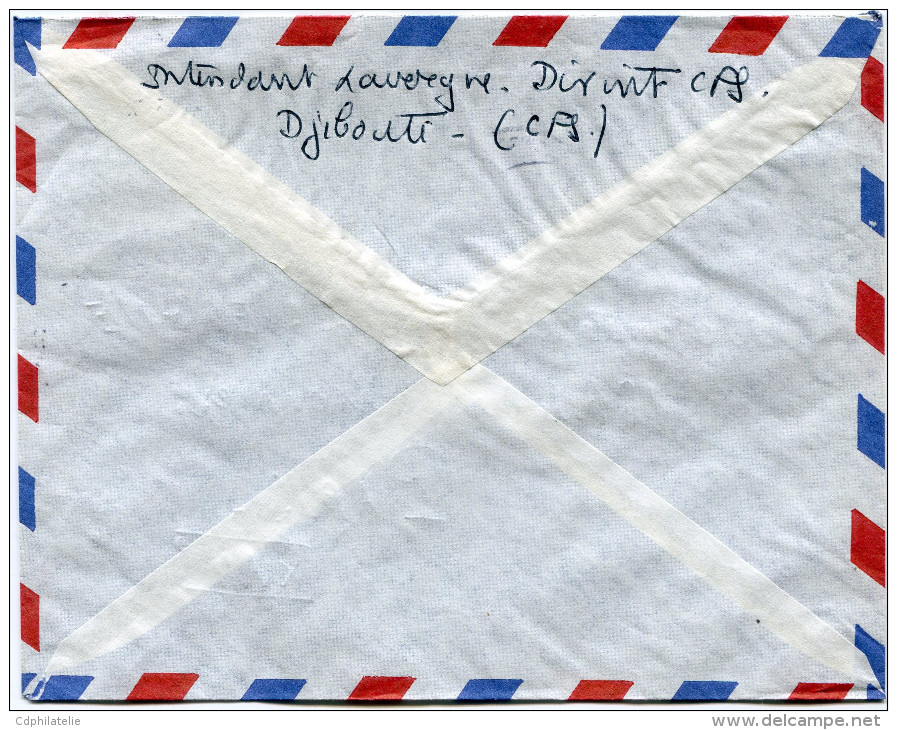 COTE FRANCAISE DES SOMALIS LETTRE PAR AVION DEPART DJIBOUTI 7-10-1960 POUR LA FRANCE - Covers & Documents