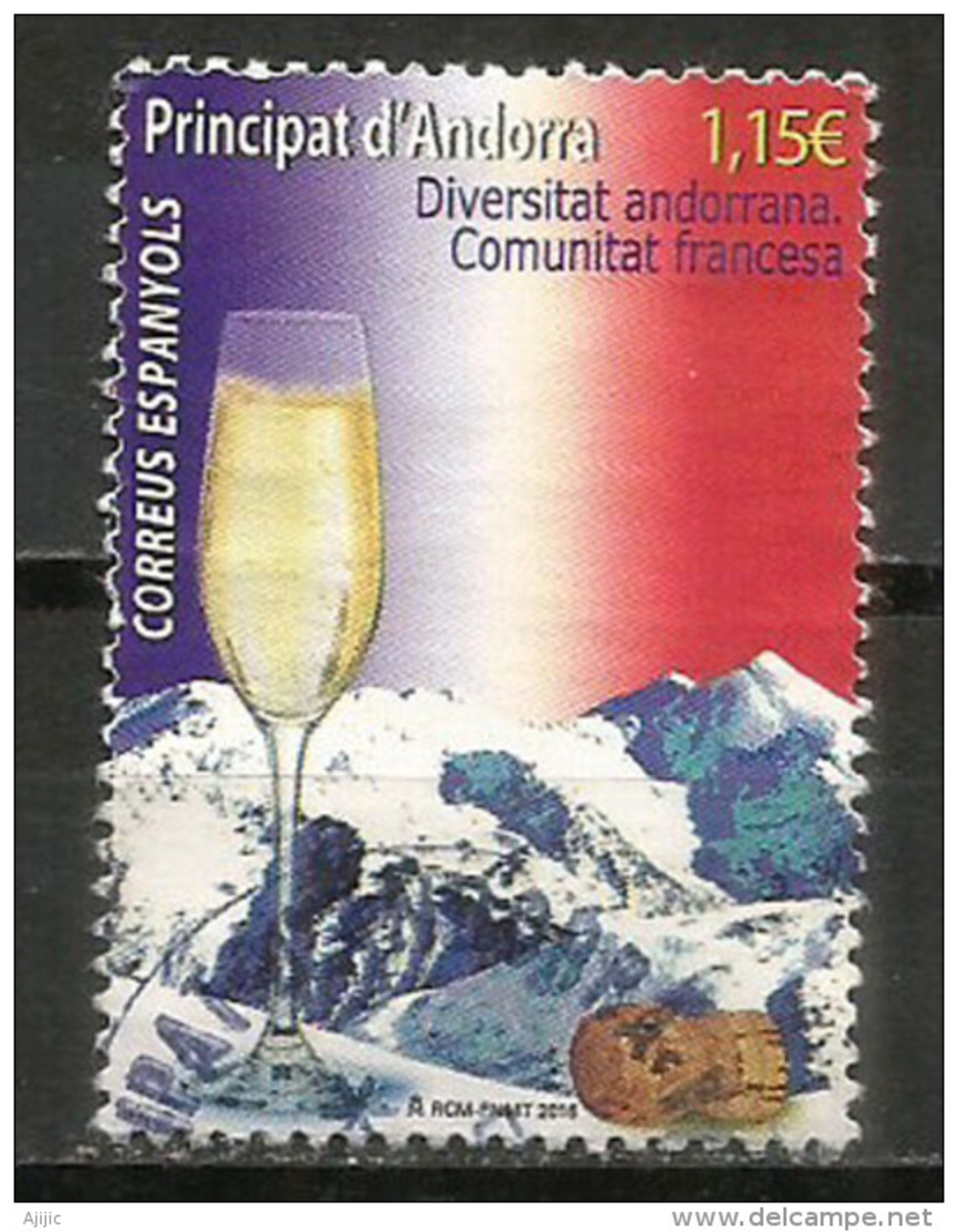 Hommage à La Communauté Française D'Andorre 2016, Un Timbre Oblitéré, Cachet Rond - Used Stamps