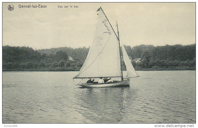 Genval-les-Eaux - Vue Sur Le Lac (animée, Voilier, J. Degraux, 1910) - Rixensart