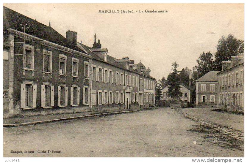 CPA - MARCILLY (10) - Aspect Du Quartier De La Gendarmerie En 1918 - Marcilly