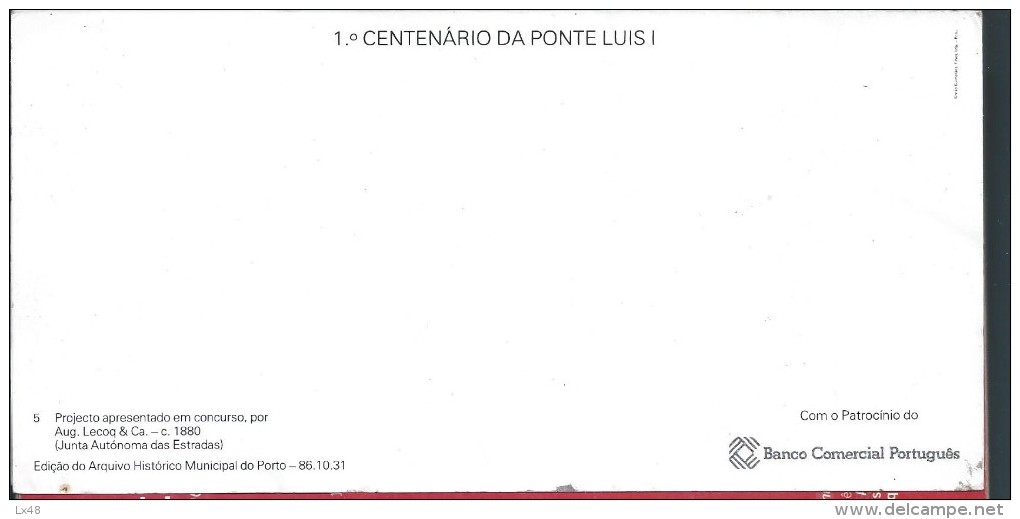 Project Bridge D. Luis I, Porto. Card 100 Years Ponte D. Luis I Edit Historical Archive Port 1986. G.Eiffel. Rio Douro - Architecture