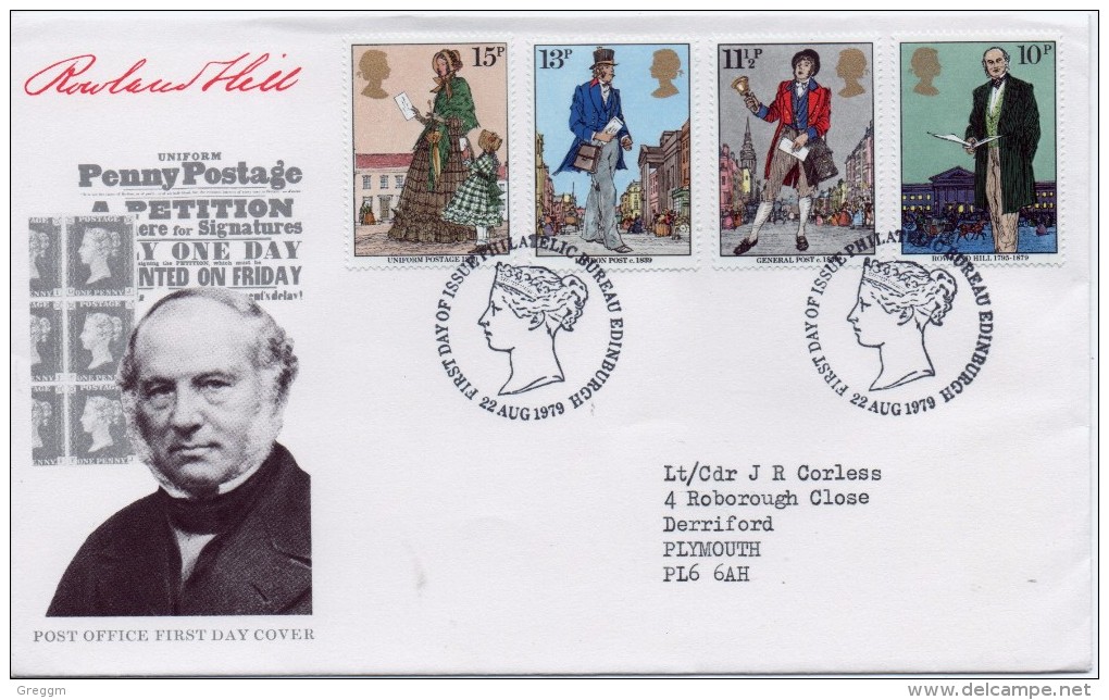 GB First Day Cover To Celebrate Rowland Hill 1979 Edinburgh Postmark. - 1971-1980 Decimal Issues