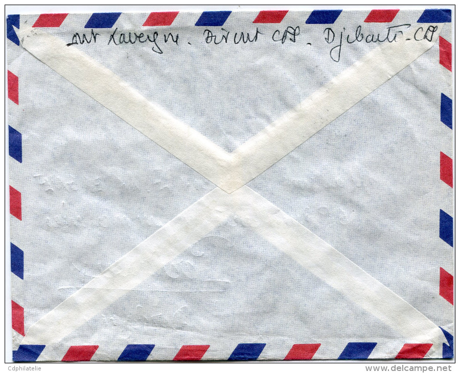 COTE FRANCAISE DES SOMALIS LETTRE PAR AVION DEPART DJIBOUTI 24-12-1962 POUR LA FRANCE - Lettres & Documents