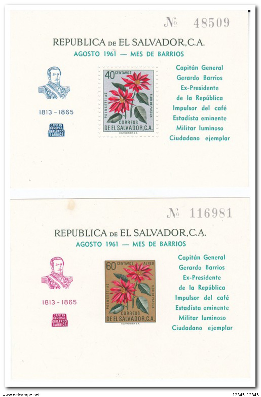 El Salvador 1961, Postfris MNH, Flowers ( 1 Sheet Has A Little Spot ) - El Salvador