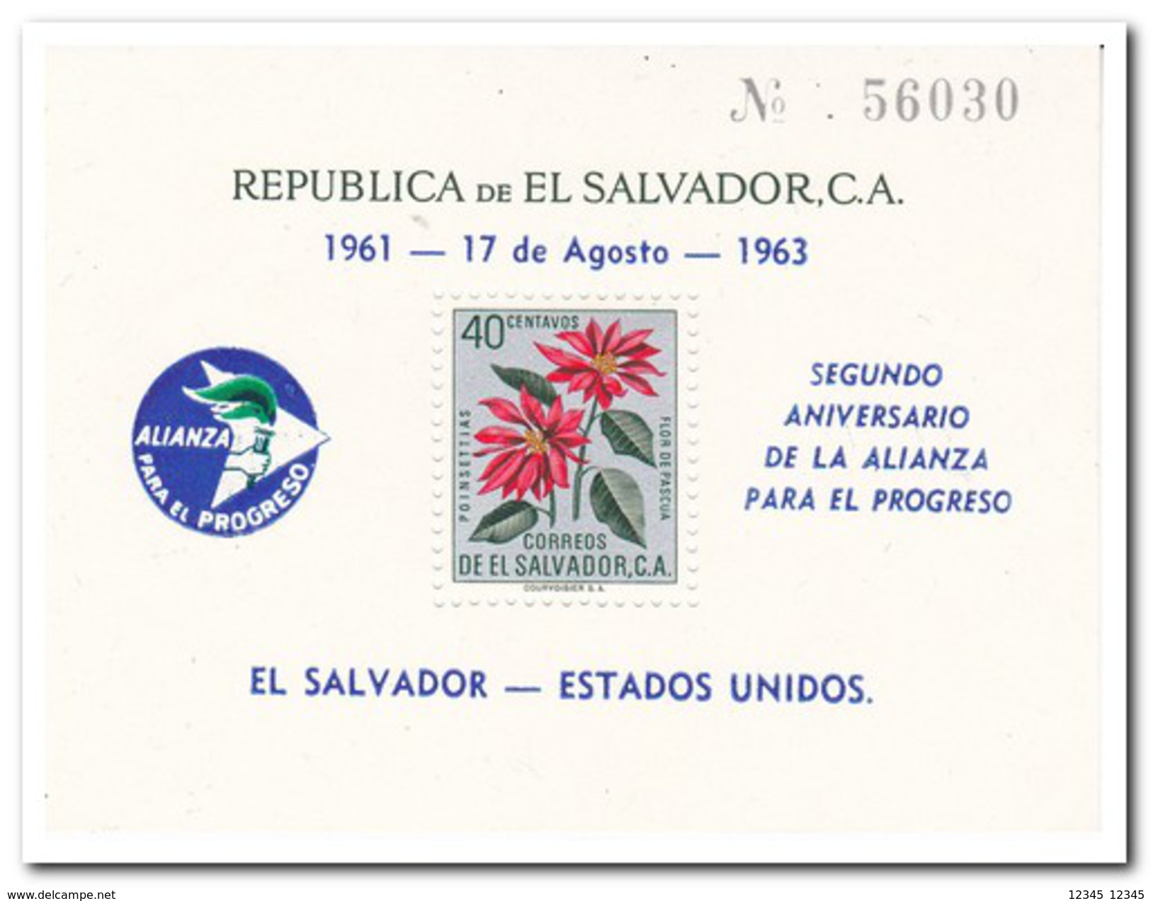 El Salvador 1961, Postfris MNH, Flowers - El Salvador