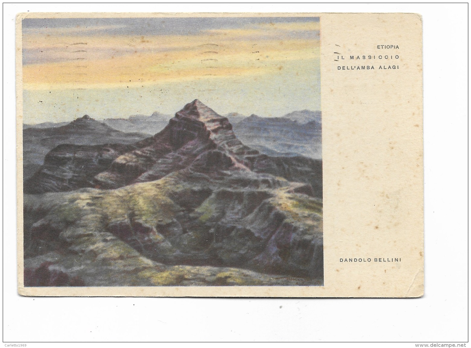 ETIOPIA MASSICCIO DELL'AMBA ALAGI ILLUSTRATA DANDOLO BELLINI VIAGGIATA FG - Ethiopia