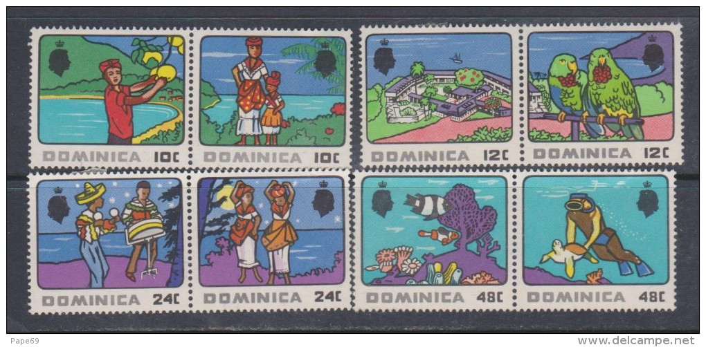 Dominique  N° 241 / 48 X : Tourisme :  Les 8 Valeurs Trace De Charnière Sinon TB - Dominica (...-1978)