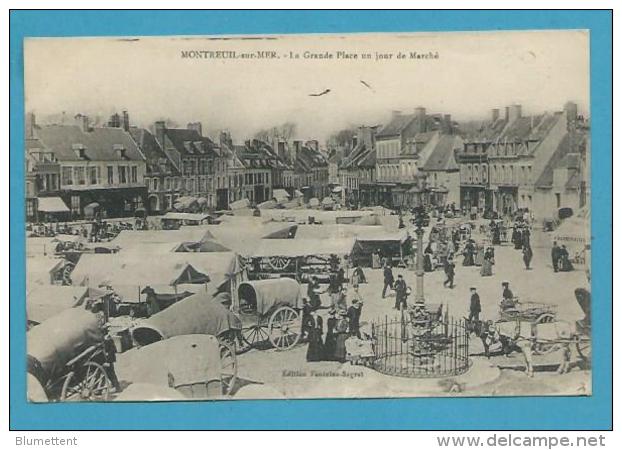 CPA - Métier Marchands Ambulants Le Marché Grande Place MONTREUIL-SUR-MER 62 - Montreuil