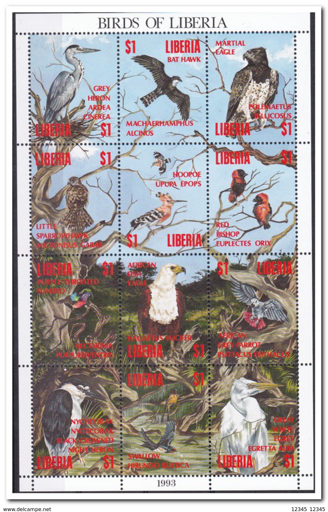 Liberia 1993, Postfris MNH , Birds - Liberia