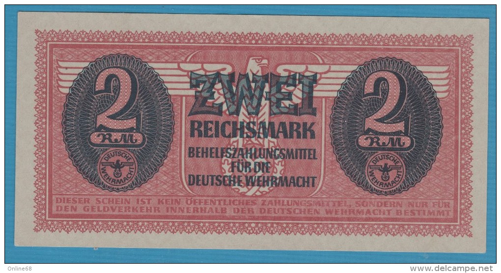 Deutsche Wehrmacht 2 Reichsmark ND (1942) Military "Behelfszahlmittel"  P# M37 - Behelfszahlungsmittel - Dt. Wehrmacht