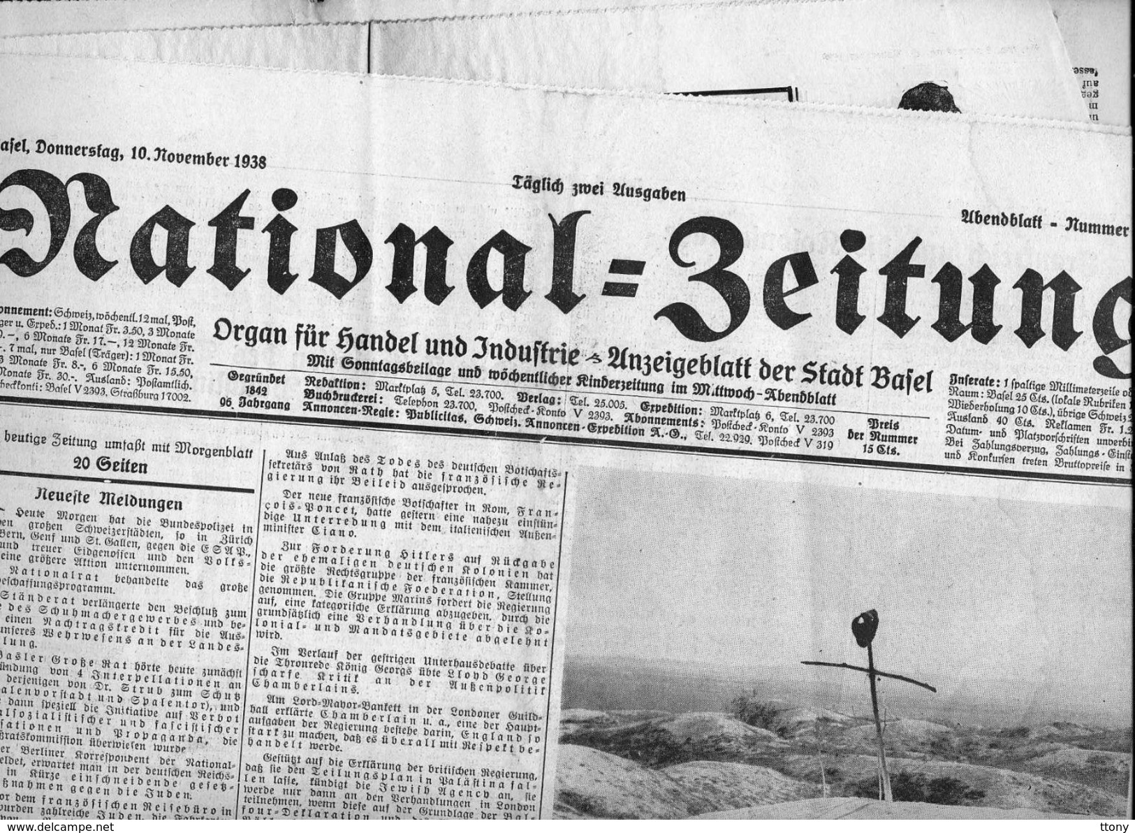 8 Journaux    D'époque  Pas Une Réédition : National Seitung  1938 - Autres & Non Classés