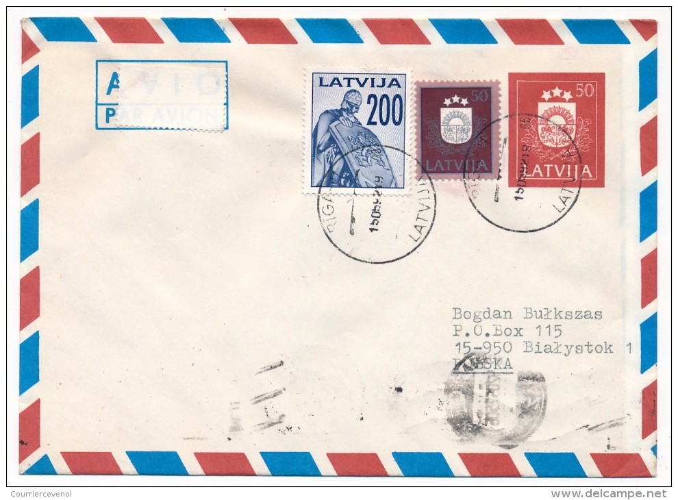 LETTONIE - 10 enveloppes Entiers postaux LATVIJA - 1992