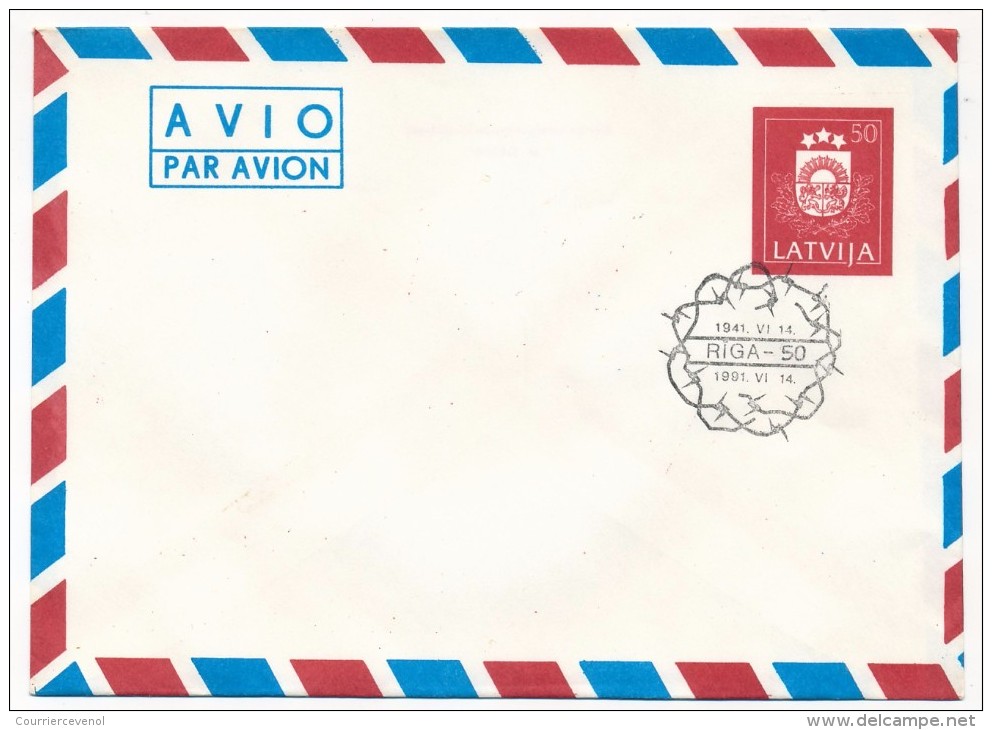 LETTONIE - 10 enveloppes Entiers postaux LATVIJA - 1992