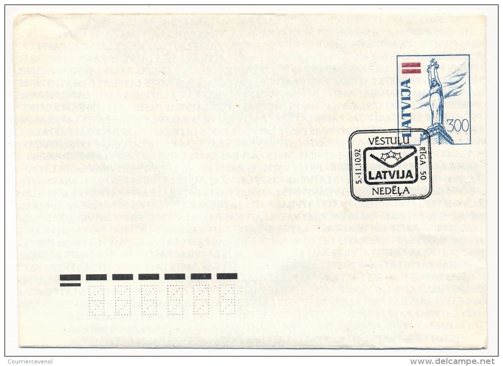 LETTONIE - 10 enveloppes Entiers postaux LATVIJA - 1992