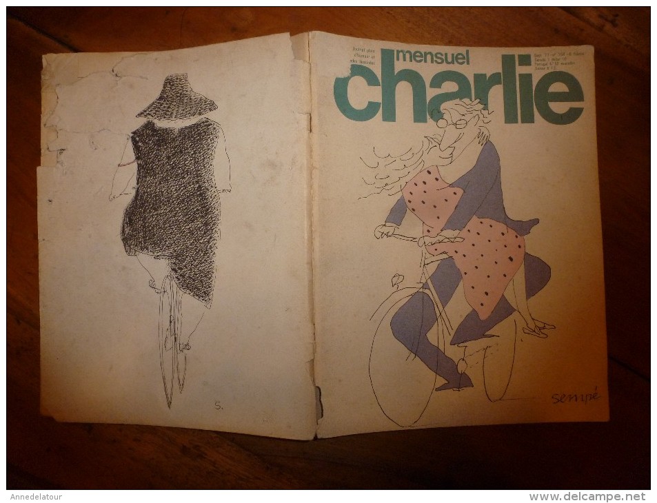 Sept 1977 CHARLIE MENSUEL :« Journal Plein D'humour Et De Bandes Dessinées, » Dont Sempé , Cabu, Etc - Wolinski