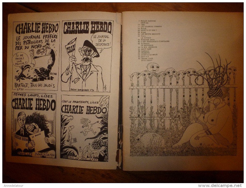 Sept 1977 CHARLIE MENSUEL :« Journal Plein D'humour Et De Bandes Dessinées, » Dont Sempé , Cabu, Etc - Wolinski