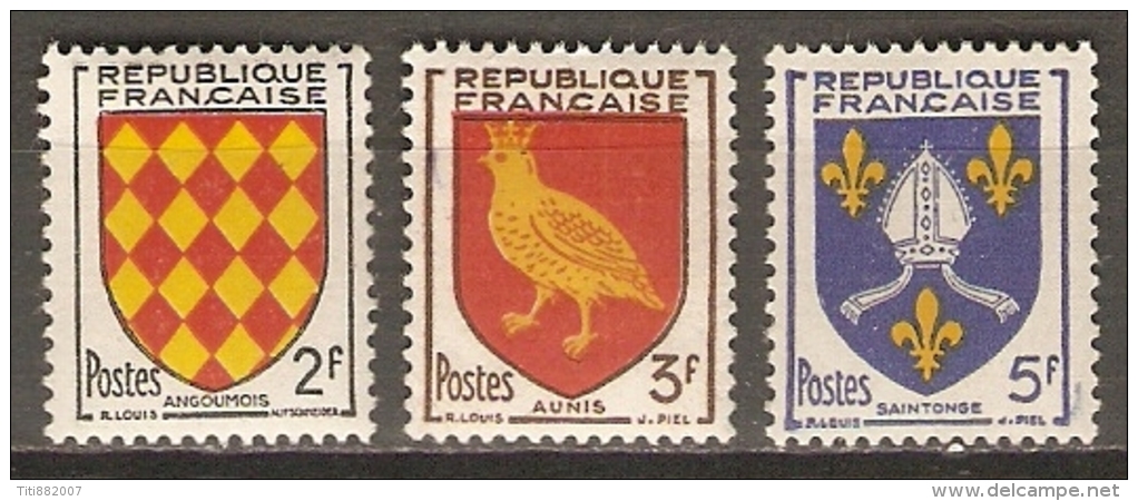 FRANCE   -  1954.  Y&T N° 1003 à 1005  **.   Armoiries - Unused Stamps