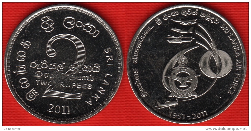 Sri Lanka 2 Rupees 2011 "Air Force Platinum Jubilee" UNC - Sri Lanka