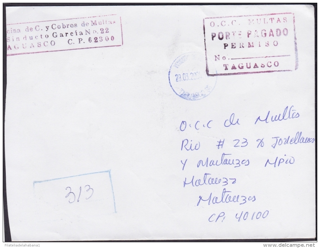 2003-H-10 CUBA 2003 POST PAID. PORTE PAGADO. FRANQUICIA DE MULTAS. TAGUASCO. - Cartas & Documentos