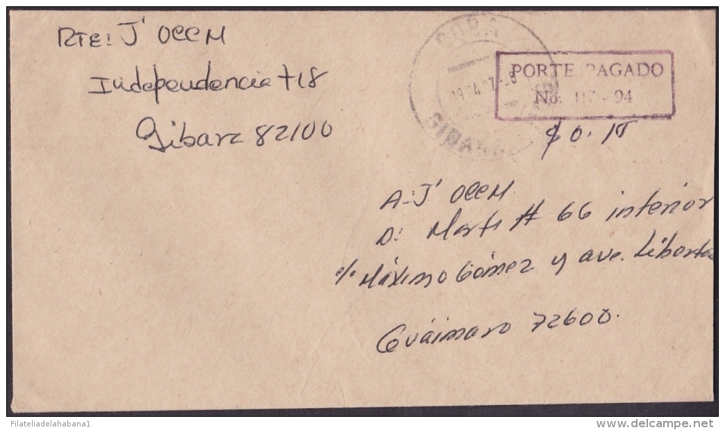 2004-H-9 CUBA 2004 POST PAID. PORTE PAGADO. FRANQUICIA DE MULTAS. GIBARA. - Lettres & Documents