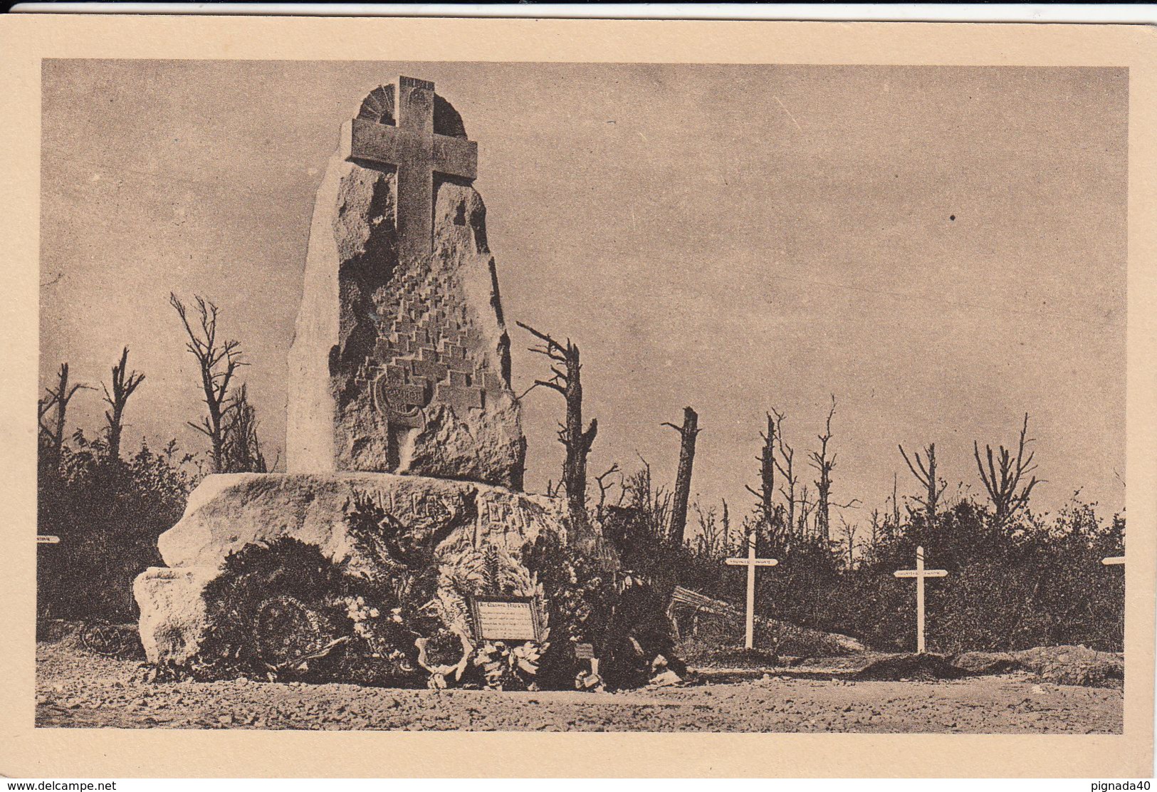 G , Cp , MILITARIA , Monument élevé Au BOIS Des CAURES à La Mémoire Du Colonel Driant Tué Le 22/02/1916 - Monuments Aux Morts