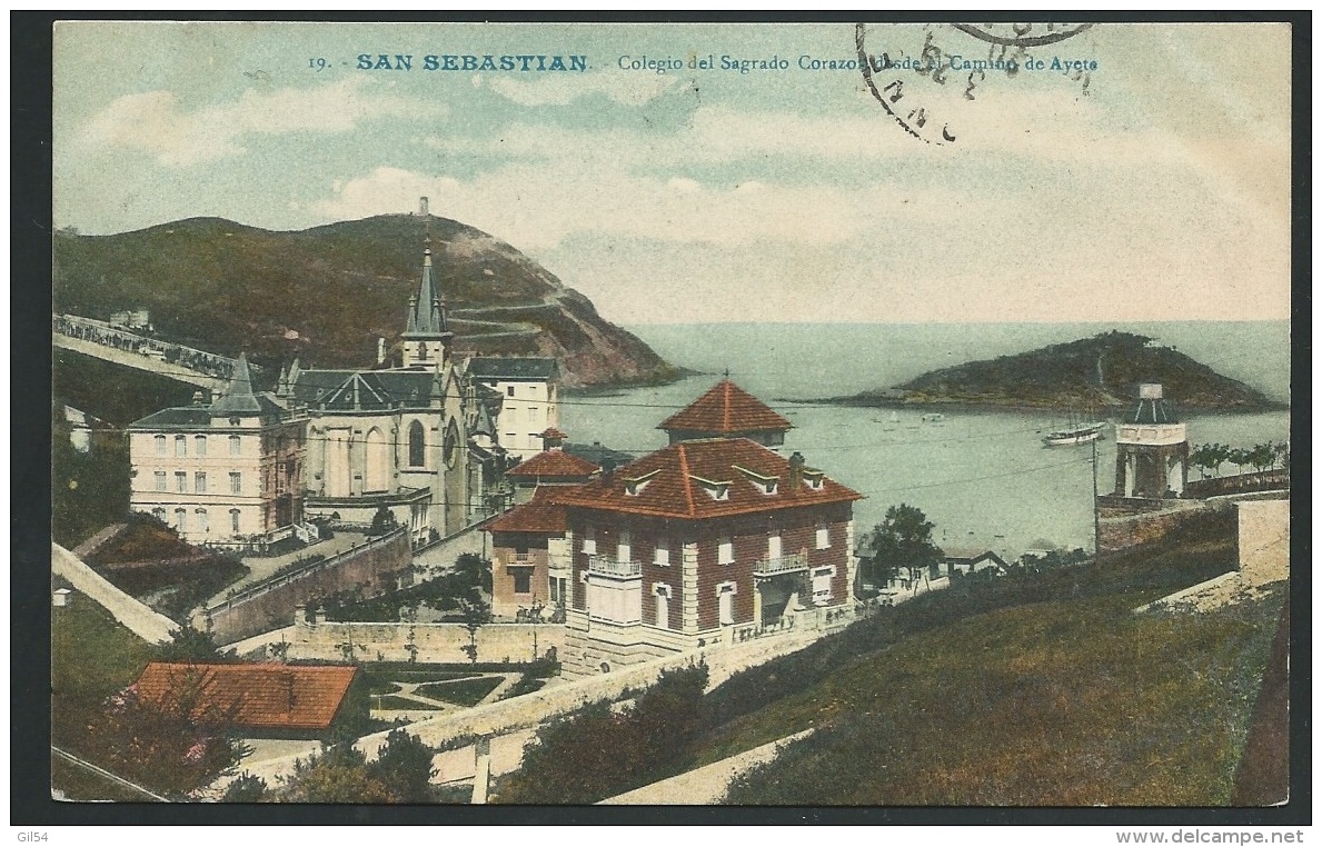 SAN SEBASTIAN - Colegio Del Sagrado Corazon Desde El Camino De Ayete    OBE2296 - Guipúzcoa (San Sebastián)