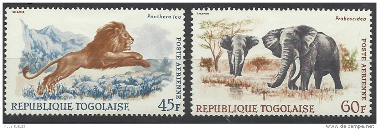 TOGO PA 81 Et 82 Poste Aérienne Neuf Avec Chanière éléphant Lion - Togo (1960-...)