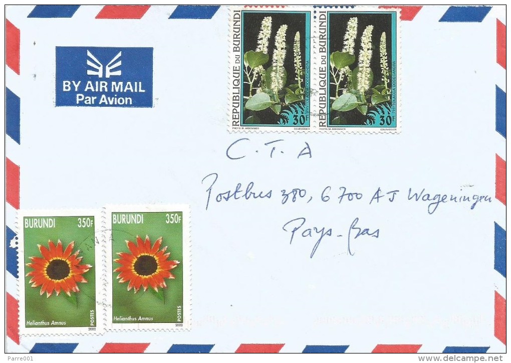 Burundi 2006 Mayania Flower Phytolacca 30f Helianthus 350f Cover - Used Stamps