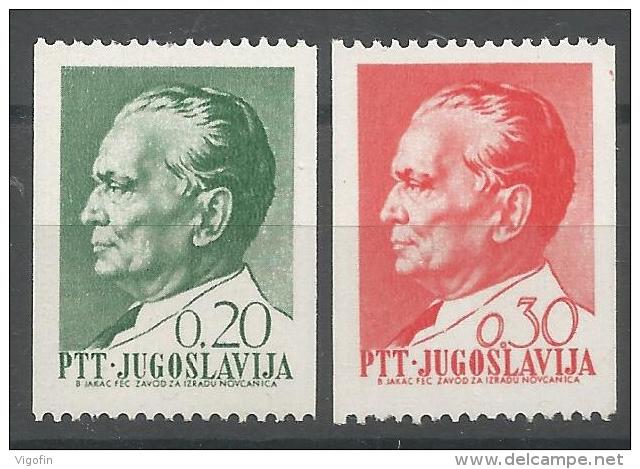 YU 1968-1266-7 DEFINITIVE JB TITO, YUGOSLAVIA, 1 X 2v, MNH - Sonstige & Ohne Zuordnung